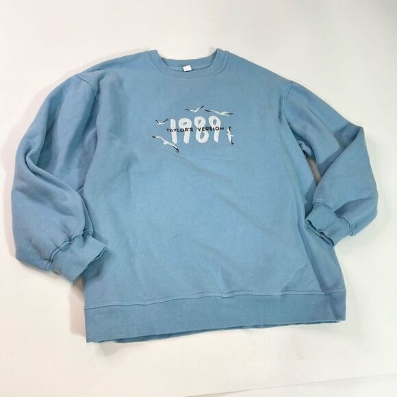 1989 Taylor's Version Embroidered Sweatshirt Womens 2XL Blue Pullover Crew Neck - Picture 1 of 10